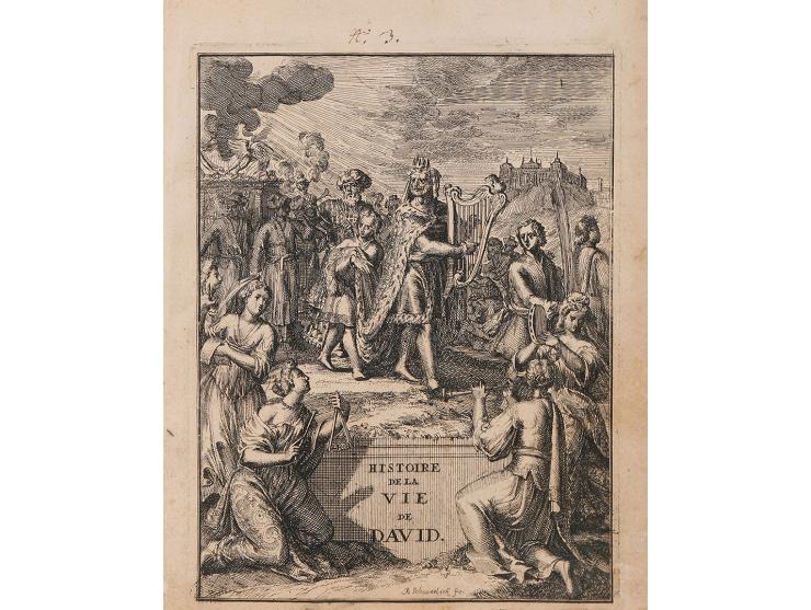 Histoire De La Vie De David [תולדות חיי דוד], מאת Abbe de Choisy [François Timoléon]. הוצאת Martin Durand, פריז, [ראשית המאה 