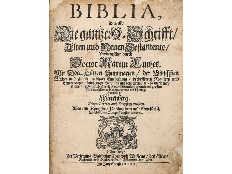 Biblia, Das ist, Die gantze H. Schrifft, Alten und Neuen Testaments, Verdeutschet durch Doctor Martin Luther. הוצאת Balthasar