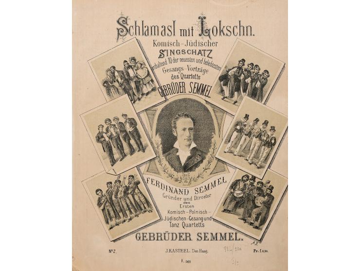 Schlamasl mit Lokschn: Komisch-Jüdischer Singschatz, שלוש חוברות תווים של רביעיית "Gebrüder Semmel" (רביעיית זמר ומחול קומית