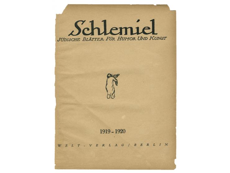 Schlemiel, Jüdische Blätter für Humor und Kunst [שלומיאל, עתון יהודי להומור ולאמנות]. הוצאת Welt, ברלין, 1919-1920. גיליונ