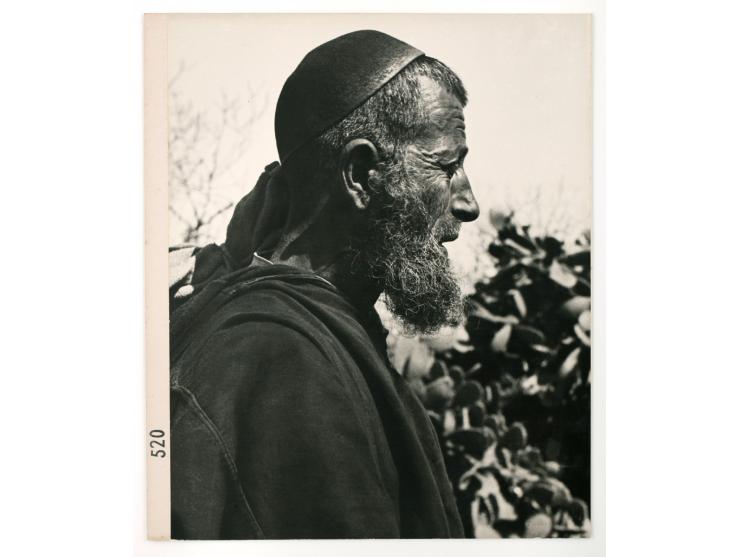 Two large format photographs – en-face and profile – of a Jew in Morocco, by Ludwig Jindra, [Morocco, 1930s]. Each photograph