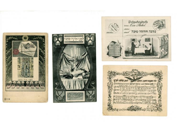 68 "Shanah Tovah" postcards and greeting cards. Different publishers and printing locations (Germany, Poland, USA, Palestine 