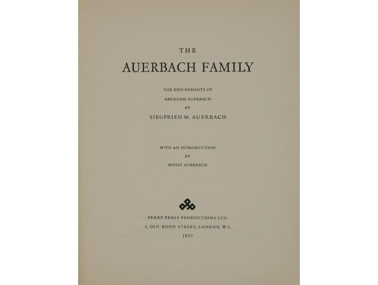 Five family books and genealogic studies. Frankfurt, Amsterdam and London, 1869-1962. German, Dutch and English. 1. Stammtafe