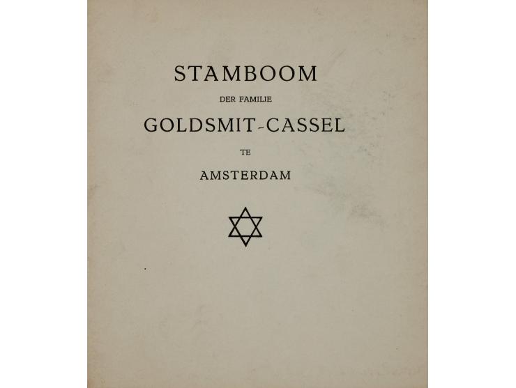 Five family books and genealogic studies. Frankfurt, Amsterdam and London, 1869-1962. German, Dutch and English. 1. Stammtafe
