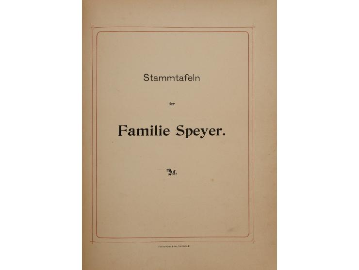 Five family books and genealogic studies. Frankfurt, Amsterdam and London, 1869-1962. German, Dutch and English. 1. Stammtafe