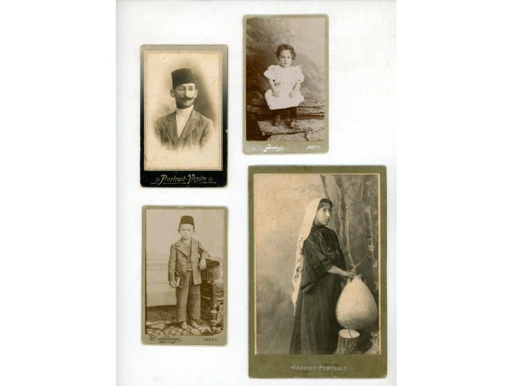 Nine photographs (cabinet cards and carte de visite) taken by photographers in Palestine. Jaffa and Haifa, [late 19th century