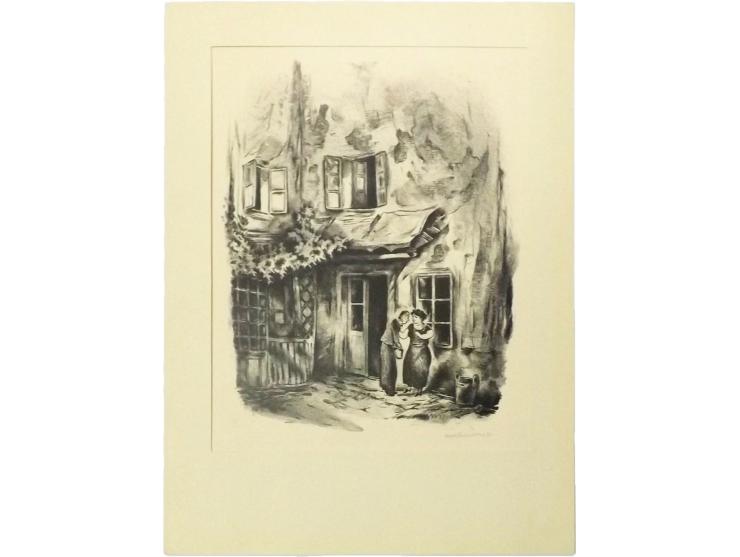 Officina Pragensis. Opus Primum. Alt-Prag. הוצאת Officina Pragensis, פראג, 1935.
פורטפוליו עם 12 ליטוגרפיות מקוריות מאת הוגו 