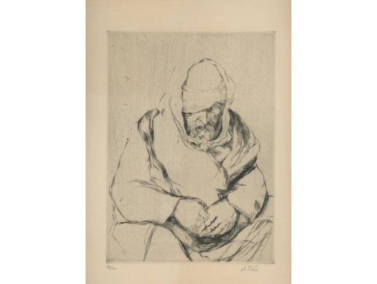 Landscapes and one portrait / five engravings and one hand-colored lithograph / average size 11.5X16 cm. some signed in penci