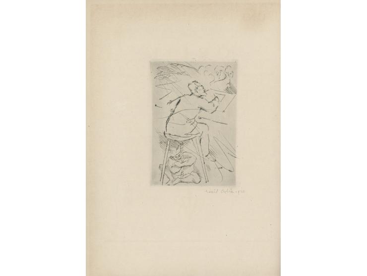 שישה ספרים מאת אמנים יהודיים, גרמניה, 1920-1963.
 1. .Fünfundneunzig Köpfe von Orlik Mit einem Vorwort von Max Osborn 
 הוצ