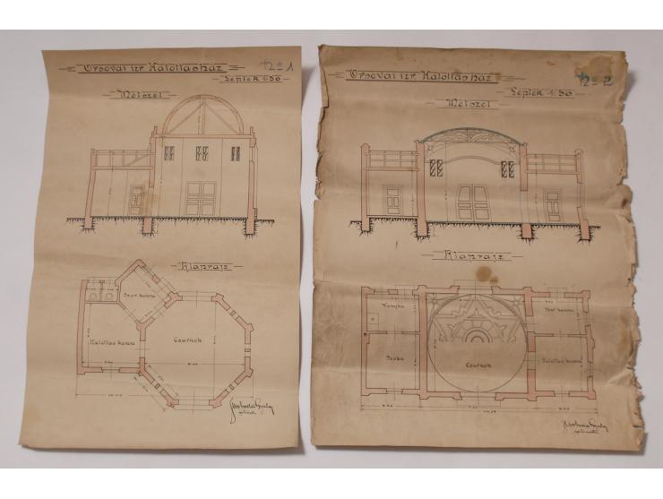 Orsovai izr. Halottas haz. Architect's plans for a Jewish funeral home, Orsovai, Hungary (present day Romania) [early 20th ce