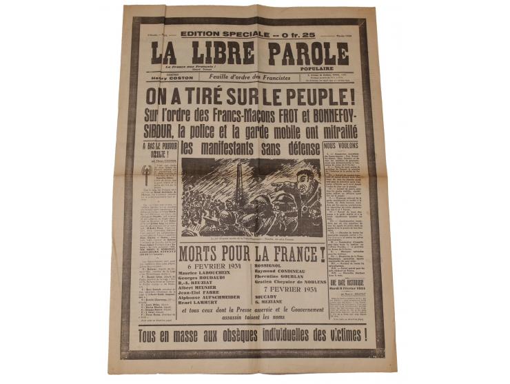 La Libre Parole, Fevrier. Special edition of the paper La Libre Parole, paper of the anti-Semitic league in France, published