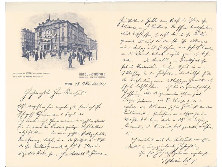 10 paper items from Jerusalem, late 19th and early 20th century, Hebrew, Arabic and German. Among the items: * Notice on beha
