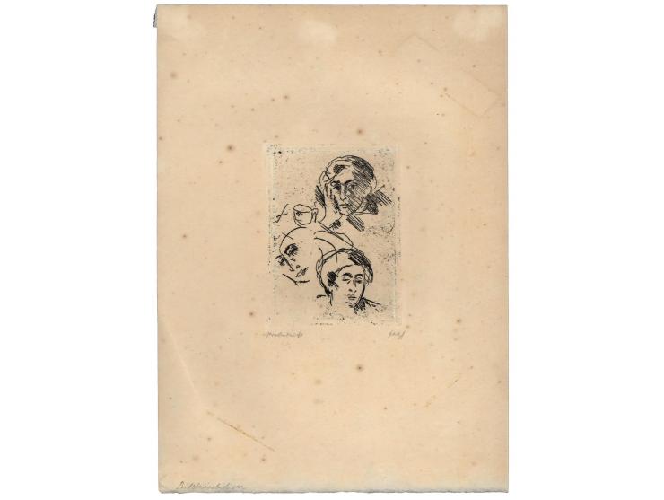 Figures / four engravings / average size 11X15 cm / signed in pencil, two are numbered and two are marked "probedruck"