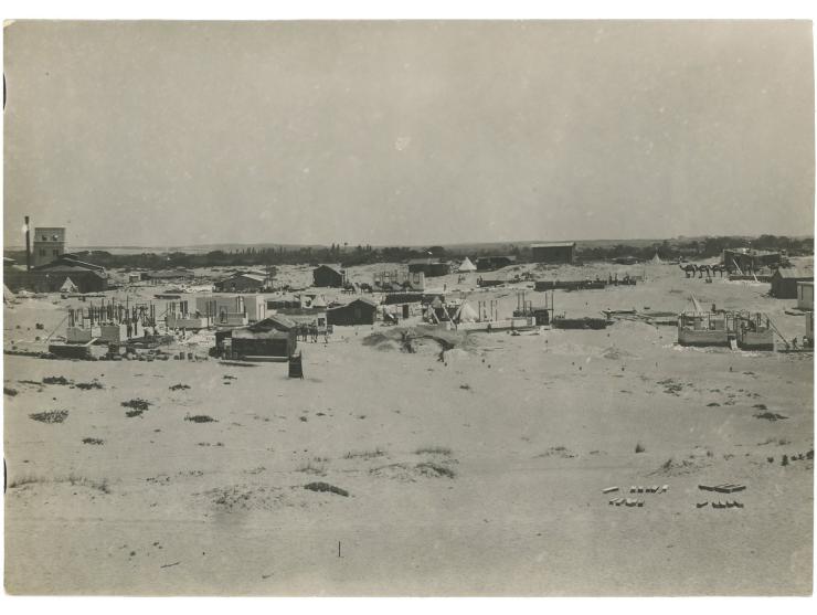 Two early photographs, the beach, construction of a street. Tel-Aviv. 1920s.
 10X16.5 cm-11X15.5 cm. Good condition.