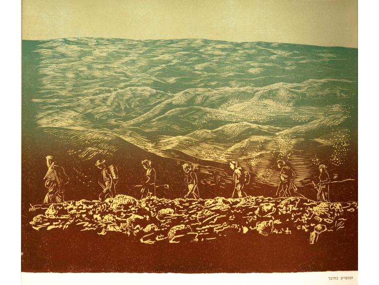 מצדה, רשמי מסע במדבר יהודה מאת משה וורוביצ'יק. הוצאת "יבנה", תל-אביב, תש"ח (1948).
 20 הדפסי לינוליאום חלקם צב