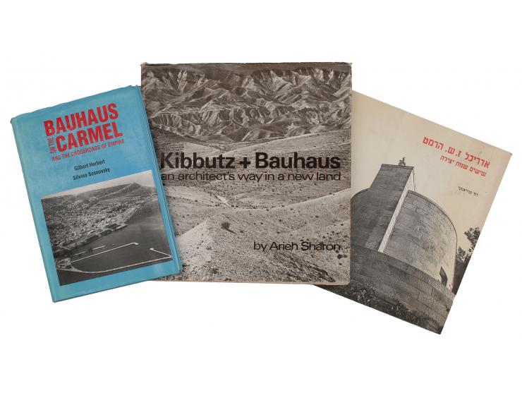 חמשה-עשר ספרים בנושא האדריכלות בישראל:
 * Kibbutz+Bauhaus, an architectws way in a new land, by Arieh Sharon. הוצאת Karl Kram
