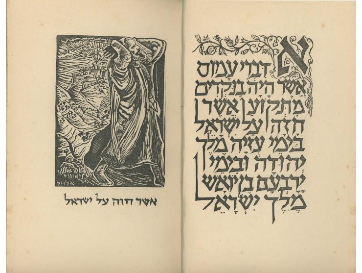 ארבעה ספרים עם איורים מאת אריה אלואיל (1901-1967):
 * ספר עמוס. הכתב העטור שלושים וארבעה הציורים מאת אריה אלוייל. הוצאת &quot