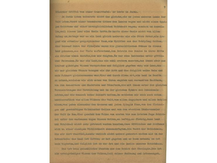 Jeremias, der Bericht vom Schicksal einer Idee, Josef Kastein. Original typewritten manuscript of the book “Jeremiah, Report 