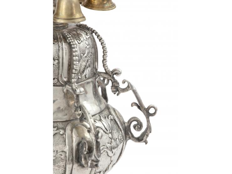 
 Pair of Torah finials. London, England, 1722, probably by Abraham Lopes de Oliveyra or William Spackman. Dedicatory inscrip