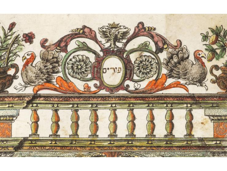 
 Esther Scroll with engraved decoration. [Italy, probably Venice, mid-18th century – ca. 1750].


 Engraving, ink and color 