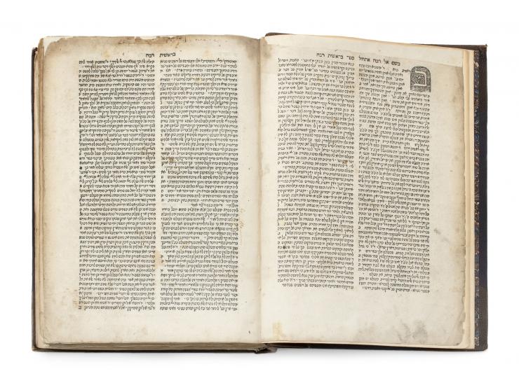 
 Midrash Rabbah, on the Five Books of the Torah. Constantinople: [Shmuel ibn Nachmias], 1512. First edition. All five parts,