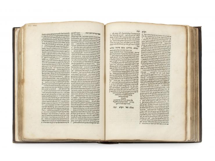 
 Midrash Rabbah, on the Five Books of the Torah. Constantinople: [Shmuel ibn Nachmias], 1512. First edition. All five parts,