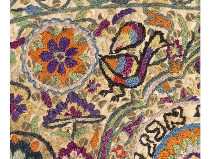 
 Embroidered tablecloth for Sabbath and festivals. [Saqqez or its environs, Iranian Kurdistan, last quarter of the 19th cent
