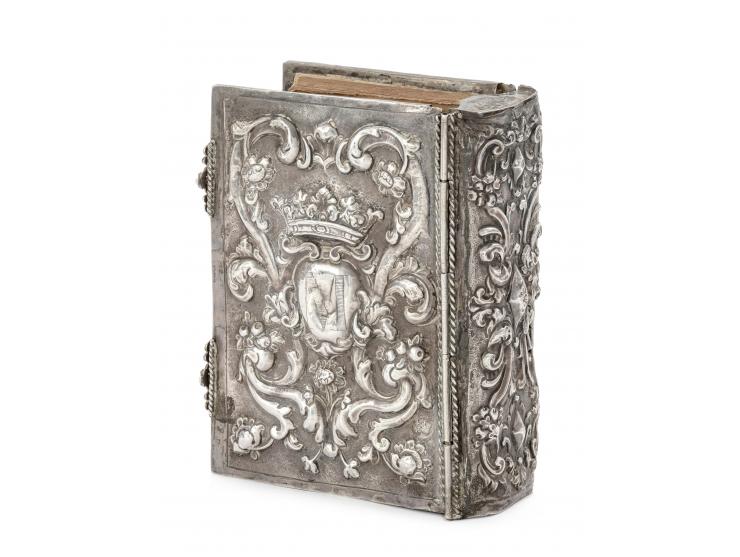 
 Siddur in elaborate silver binding. Venice, Italy, 18th century.


 Silver, repouss&eacute; and engraved (with Venice mark 