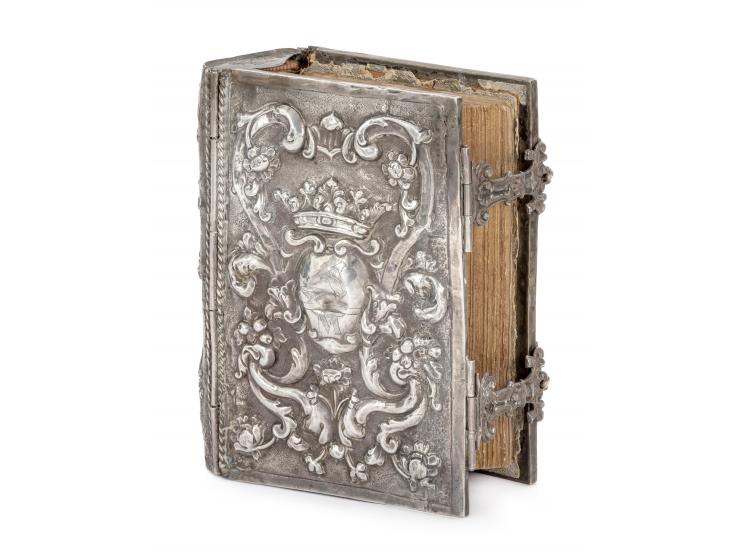 
 Siddur in elaborate silver binding. Venice, Italy, 18th century.


 Silver, repouss&eacute; and engraved (with Venice mark 