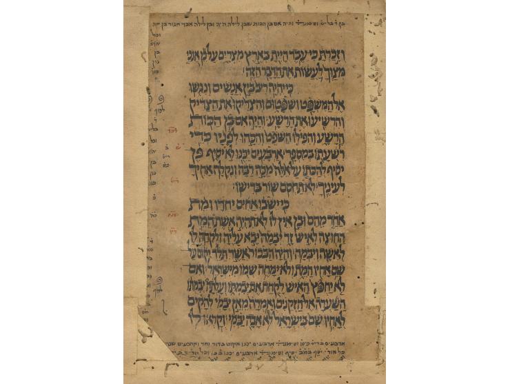 
 כתב-יד, ספר תאג' תורה [כתר תורה] – חומשים במדבר ודברים, עם טעמים וניקוד, עם מסורה גדולה ומסורה קטנה, ועם "מחברת התיג'א