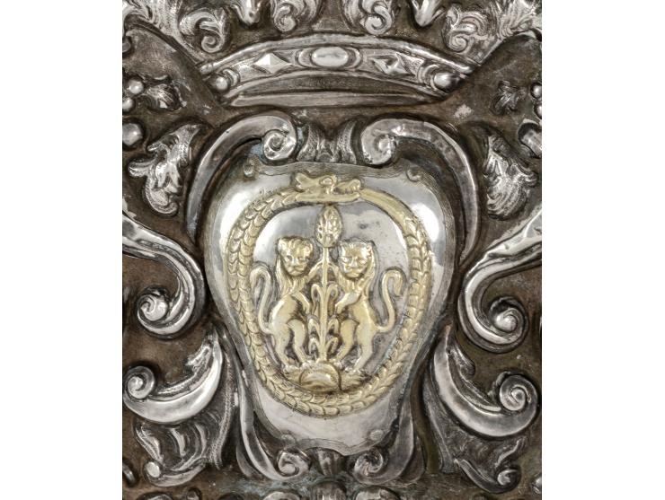 
 Silver box stylized as a book. Venice, second half of 18th century.


 Silver, repouss&eacute; (with Venice standard mark –