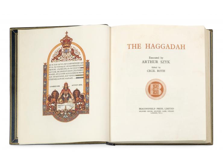 
 The Haggadah, הגדה מודפסת על קלף מעשה ידי ארתור שיק; תרגום לאנגלית והקדמה מאת ססיל (בצלאל) רות. הוצאת Beaconsfield Press, ל