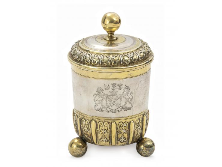 
 Silver goblet by Philipp Stenglin, Augsburg, Germany, ca. 1712-1715, with 19th century Rothschild family coat of arms.


 S