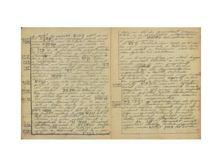 1. מחברת דרשות בכתב-יד, סוף המאה ה-19 או ראשית המאה ה-20. דרשות שנכתבו בידי רב, אשר ניסה למשוך את לב הציבור בדבריו, העוסקים ב