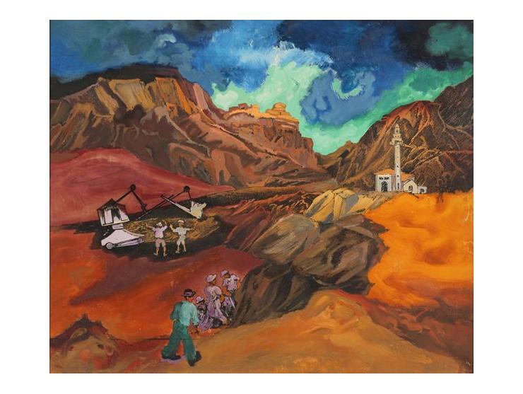 The Way to the Dead Sea / Mixed media on Masonite / 50X60 cm / Signed