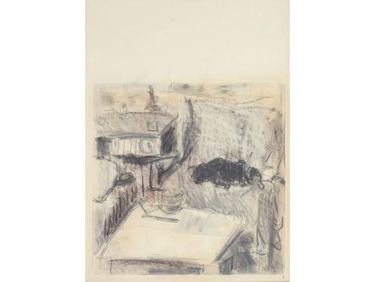 Interior / 1976 / Mixed media on paper / 75X55 cm / Signed and dated