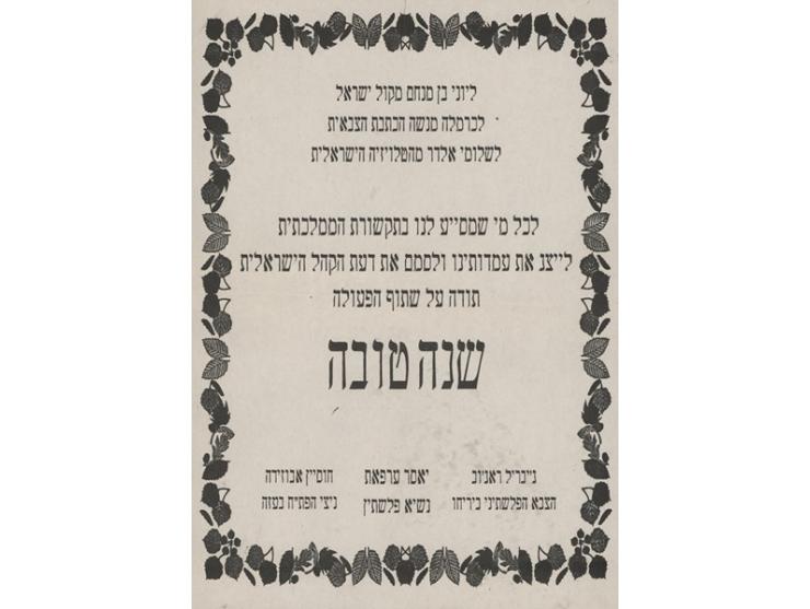 אוסף מגוון של למעלה ממאה כרוזי רחוב וכרזות, רובם בנושא ההתנגדות להסכמי השלום וההתיישבות מעבר לגבולות הקו הירוק. שנות ה-70 עד 
