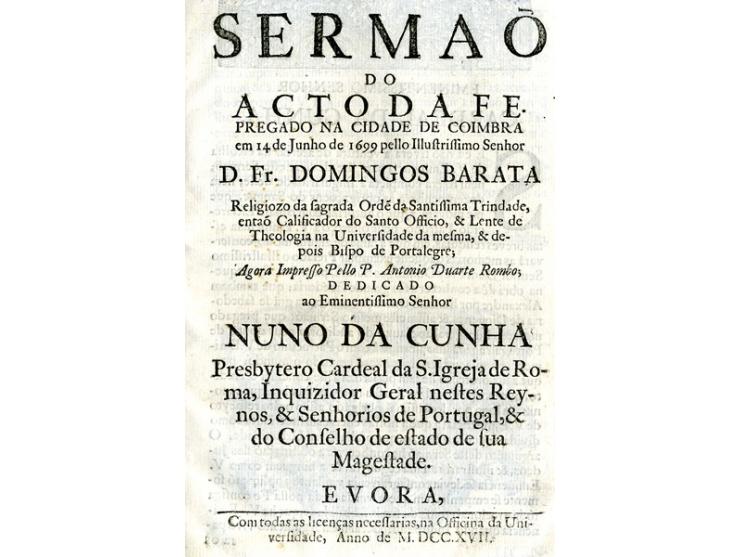 שש דרשות "אוטו דה פה" (Auto de f&eacute;). פורטוגל, 1630-1699. פורטוגזית.
שש דרשות "אוטו דה פה" פורטוגליו
