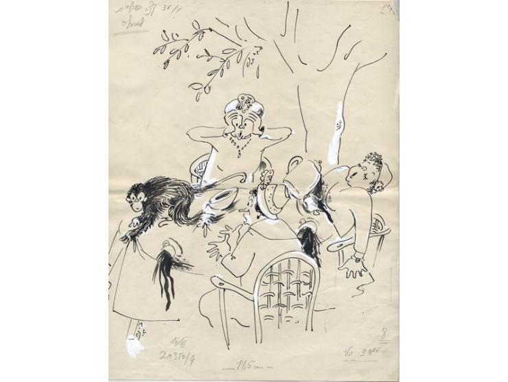 Large collection of original illustrations for children's books published by M. Newman. Tel Aviv, [1940-s-60-s].
Collection o