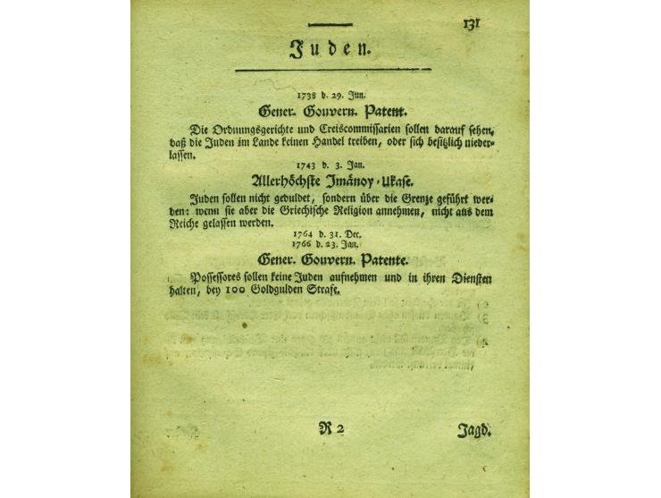 Inhalt der in der rigischen Statthalterschaft emanirten gedruckten Patente, von 1710 bis Ende 1788 [תוכן תקנות שלטון ריגה מ-1