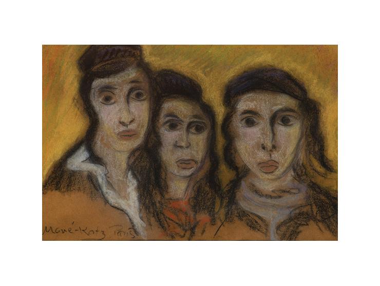 Three Boys / Pastel on paper / 31X20.5 cm / Signed