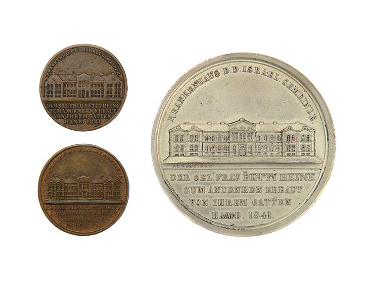 Three Medals - Jewish Hospital in Hamburg, 1841 - Salomon Heine