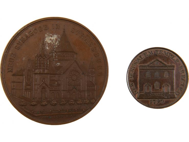 Two Medals - Synagogues in Strasbourg and Birmingham - 18th/19th Centuries