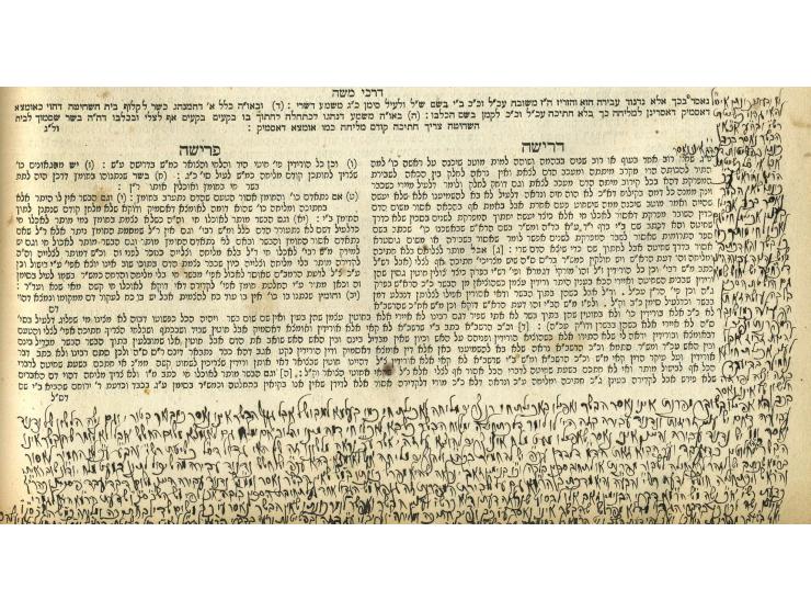 טור יורה דעה, חלק ראשון. ווארשא, תרכ"ו 1866.
עשרות הגהות למדניות ארוכות בכת"י נאה. 2 הערות (בדף כג ב') בכתבי יד שונ