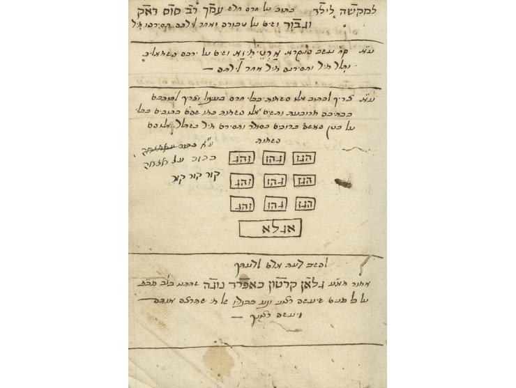 כתב-יד, סגולות, השבעות, לחשים וקמיעות - פנקס "קבלה מעשית" של רבי רפאל ישעיה אזולאי, בנו של החיד"א ורבה של אנקונה. כתוב בחלקו 