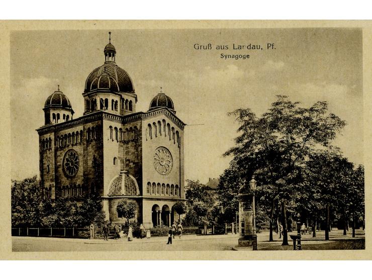 38 postcards depicting the synagogues of Libau, Torino, Prague, Breslau, Nuremberg, Dusseldorf, Munich, Essen, Trencin, St. P