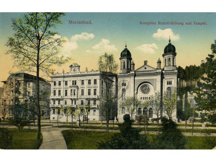 7 postcards, synagogues in Pforzheim, Pressburg, Marienbad, and more.
Three are undivided; 5 have been posted.
Good condition